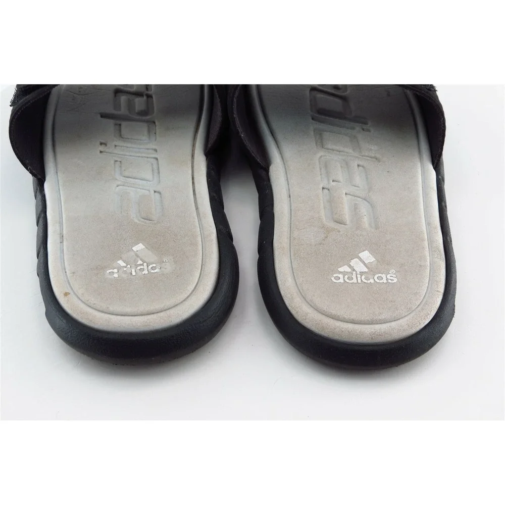 Adidas Girls Slide Sandals Size‎ 2 Black Synthetic Adjustable Strap Lightweight